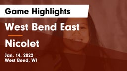 West Bend East  vs Nicolet  Game Highlights - Jan. 14, 2022