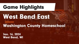 West Bend East  vs Washington County Homeschool Game Highlights - Jan. 16, 2024