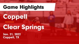 Coppell  vs Clear Springs  Game Highlights - Jan. 21, 2022