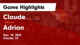 Claude  vs Adrian  Game Highlights - Dec. 18, 2023