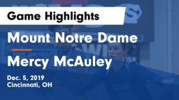 Mount Notre Dame  vs Mercy McAuley Game Highlights - Dec. 5, 2019