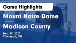 Mount Notre Dame  vs Madison County  Game Highlights - Dec. 29, 2020