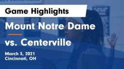 Mount Notre Dame  vs vs. Centerville  Game Highlights - March 3, 2021