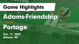 Adams-Friendship  vs Portage  Game Highlights - Oct. 17, 2023
