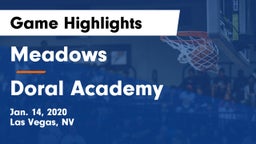 Meadows  vs Doral Academy Game Highlights - Jan. 14, 2020