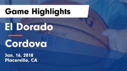 El Dorado  vs Cordova Game Highlights - Jan. 16, 2018