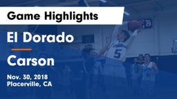 El Dorado  vs Carson Game Highlights - Nov. 30, 2018