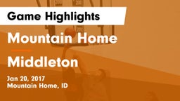 Mountain Home  vs Middleton  Game Highlights - Jan 20, 2017