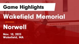 Wakefield Memorial  vs Norwell  Game Highlights - Nov. 10, 2023