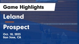 Leland  vs Prospect  Game Highlights - Oct. 18, 2023