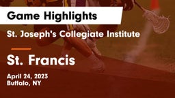 St. Joseph's Collegiate Institute vs St. Francis  Game Highlights - April 24, 2023