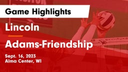 Lincoln  vs Adams-Friendship  Game Highlights - Sept. 16, 2023