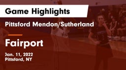 Pittsford Mendon/Sutherland vs Fairport  Game Highlights - Jan. 11, 2022