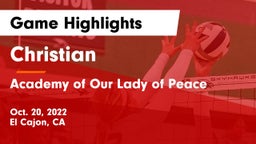 Christian  vs Academy of Our Lady of Peace Game Highlights - Oct. 20, 2022