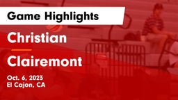 Christian  vs Clairemont  Game Highlights - Oct. 6, 2023