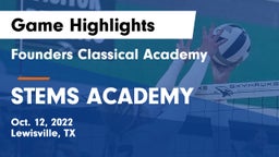 Founders Classical Academy  vs STEMS ACADEMY Game Highlights - Oct. 12, 2022