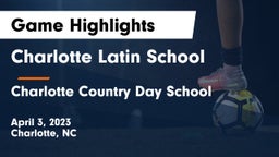 Charlotte Latin School vs Charlotte Country Day School Game Highlights - April 3, 2023