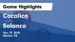 Cocalico  vs Solanco  Game Highlights - Jan. 19, 2018