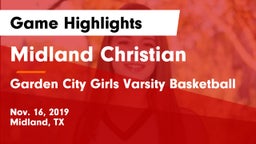 Midland Christian  vs Garden City Girls Varsity Basketball Game Highlights - Nov. 16, 2019
