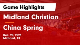 Midland Christian  vs China Spring  Game Highlights - Dec. 28, 2023