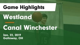 Westland  vs Canal Winchester  Game Highlights - Jan. 22, 2019