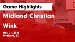 Midland Christian  vs Wink  Game Highlights - Nov 21, 2016