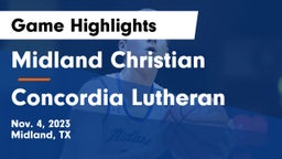 Midland Christian  vs Concordia Lutheran  Game Highlights - Nov. 4, 2023