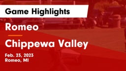 Romeo  vs Chippewa Valley  Game Highlights - Feb. 23, 2023