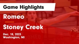 Romeo  vs Stoney Creek  Game Highlights - Dec. 18, 2023