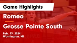 Romeo  vs Grosse Pointe South  Game Highlights - Feb. 23, 2024