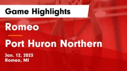 Romeo  vs Port Huron Northern  Game Highlights - Jan. 12, 2023
