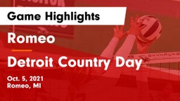 Romeo  vs Detroit Country Day  Game Highlights - Oct. 5, 2021