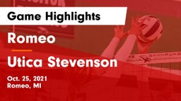 Romeo  vs Utica Stevenson  Game Highlights - Oct. 25, 2021