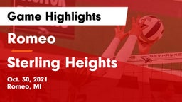 Romeo  vs Sterling Heights  Game Highlights - Oct. 30, 2021