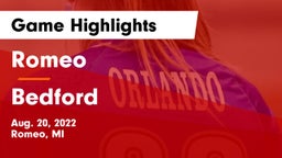 Romeo  vs Bedford  Game Highlights - Aug. 20, 2022