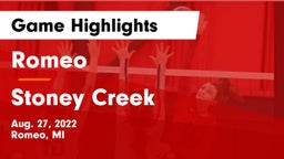 Romeo  vs Stoney Creek  Game Highlights - Aug. 27, 2022