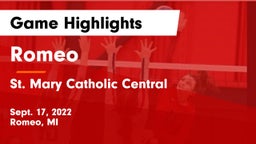 Romeo  vs St. Mary Catholic Central  Game Highlights - Sept. 17, 2022