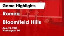 Romeo  vs Bloomfield Hills  Game Highlights - Aug. 24, 2023