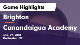 Brighton  vs Canandaigua Academy  Game Highlights - Jan. 29, 2018