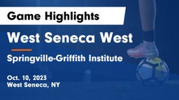 West Seneca West  vs Springville-Griffith Institute  Game Highlights - Oct. 10, 2023