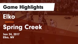 Elko  vs Spring Creek  Game Highlights - Jan 24, 2017