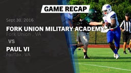 Recap: Fork Union Military Academy vs. Paul VI  2016