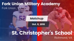 Matchup: Fork Union Military  vs. St. Christopher's School 2016