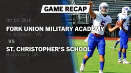 Recap: Fork Union Military Academy vs. St. Christopher's School 2016