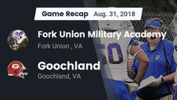 Recap: Fork Union Military Academy vs. Goochland  2018
