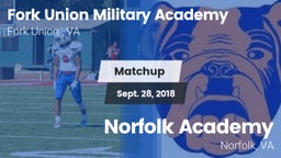 Matchup: Fork Union Military  vs. Norfolk Academy 2018