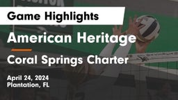 American Heritage  vs Coral Springs Charter Game Highlights - April 24, 2024
