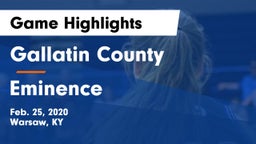 Gallatin County  vs Eminence  Game Highlights - Feb. 25, 2020