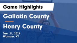 Gallatin County  vs Henry County  Game Highlights - Jan. 21, 2021