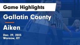 Gallatin County  vs Aiken Game Highlights - Dec. 29, 2023